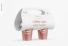Coffee Cups With Holder Mockup, Perspective Psd