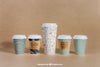 Coffee Mockup With Five Cups Of Different Sizes Psd
