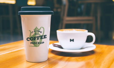 Coffee Mug and Cappuccino Coffee Cup Mockup