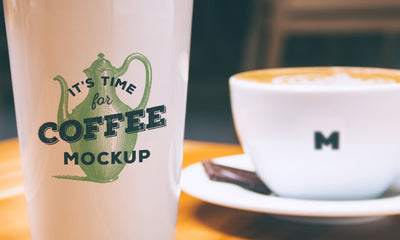 Coffee Mug and Cappuccino Coffee Cup Mockup