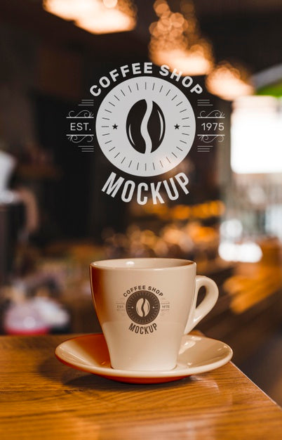 Coffee Shop Mock-Up With Cup Psd