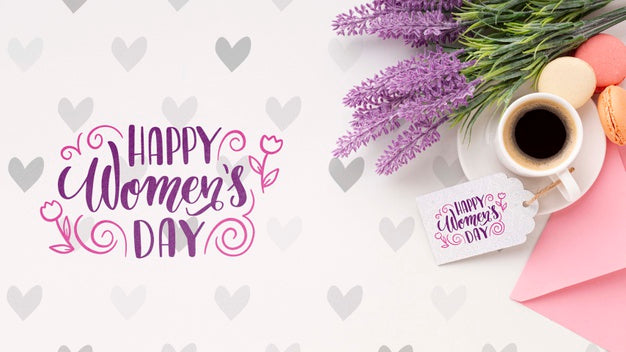 Coffee With Lavender For Womens Day Celebration Psd
