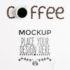 Coffee Word Written In Coffee Beans Mock-Up Psd