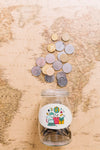 Coins On World Map Psd