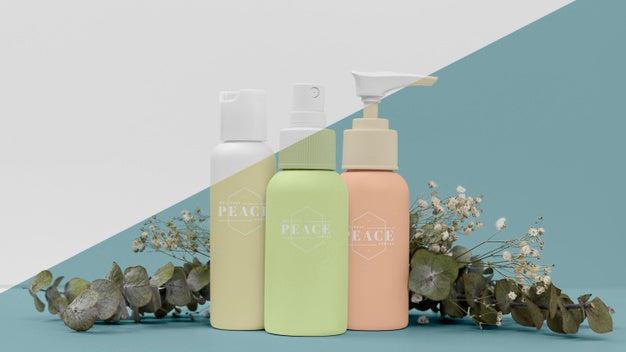 Collection Of Beauty Products Bottles Mock-Up Psd