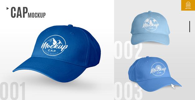 Collection Of Caps Mockup Psd