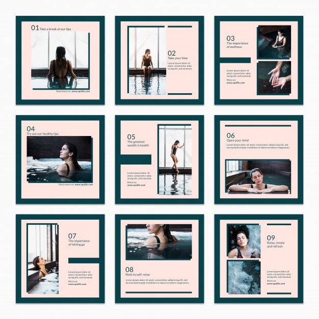 Collection Of Card Template With Spa Concept Psd