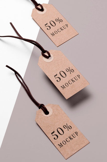 Collection Of Clothing Mock-Up Tags Psd