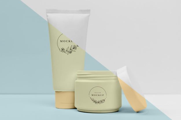 Collection Of Cosmetic Creams Containers Mock-Up Psd