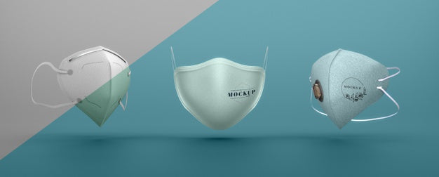 Collection Of Face Masks Mock-Up Psd