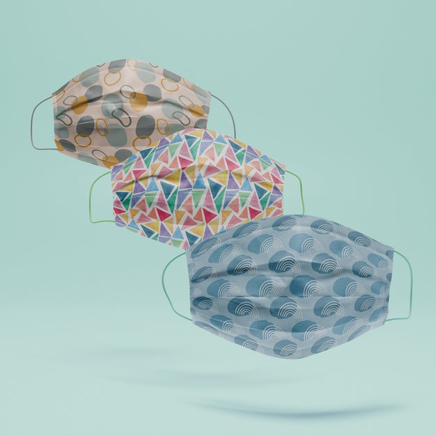 Collection Of Face Masks With Mock-Up Psd