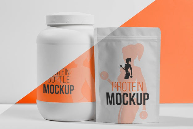 Collection Of Fitness Protein Powder Bags Psd