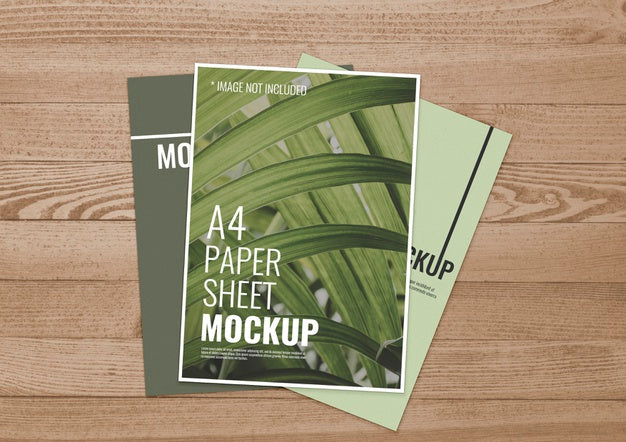 Collection Of Paper Sheets On Wood Psd