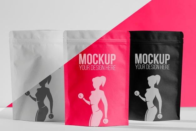 Collection Of Women Protein Powder Bags Psd