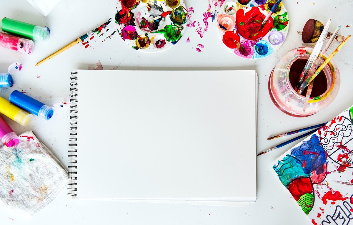 Color Painting Is An Art To Mix Color.