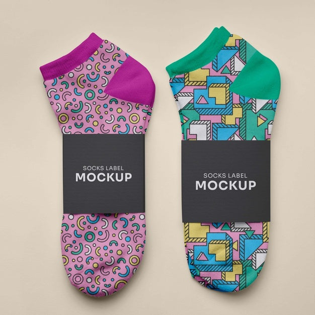 Color Socks Design Mockup Psd
