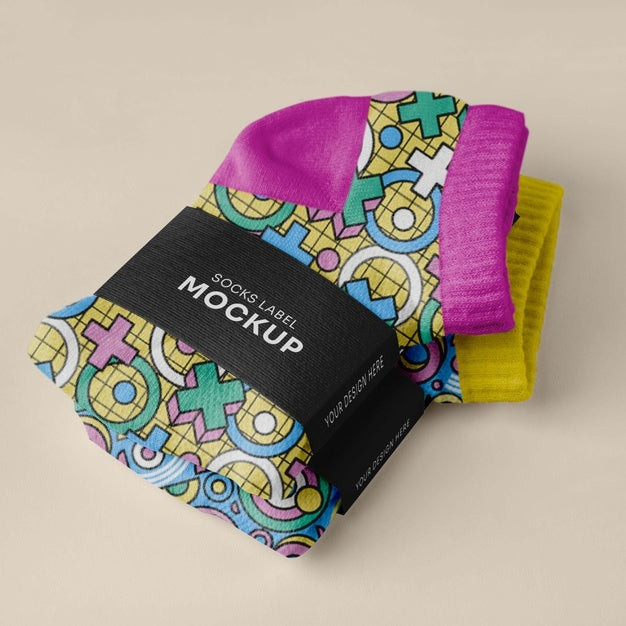 Color Socks Design Mockup Psd