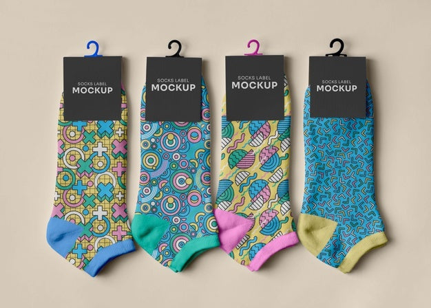 Color Socks Design Mockup Psd