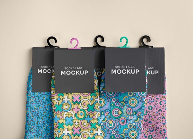 Color Socks Design Mockup Psd