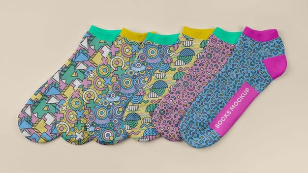 Color Socks Design Mockup Psd
