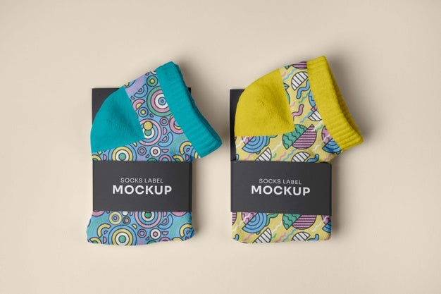 Color Socks Design Mockup Psd