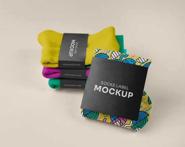 Color Socks Design Mockup Psd