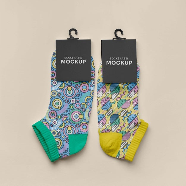 Color Socks Design Mockup Psd