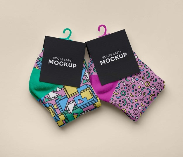 Color Socks Design Mockup Psd