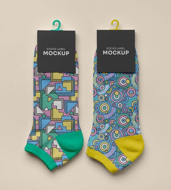 Color Socks Design Mockup Psd