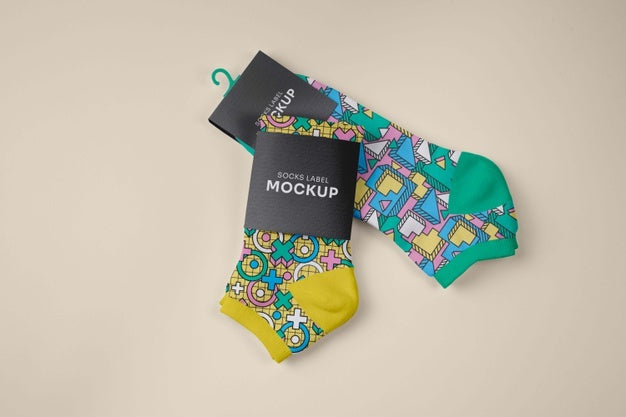 Color Socks Design Mockup Psd