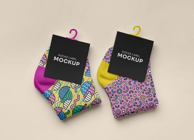 Color Socks Design Mockup Psd