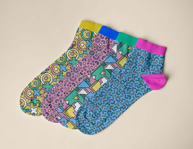 Color Socks Design Mockup Psd