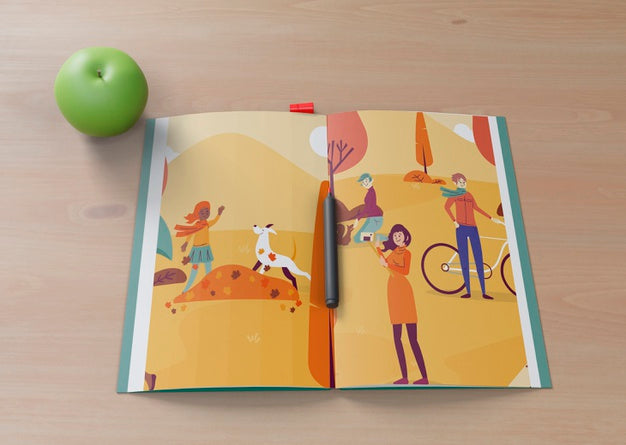 Colorful And Artistic Paint With Apple Beside Psd