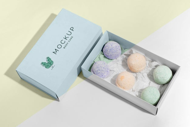 Colorful Bath Bombs In Box Psd
