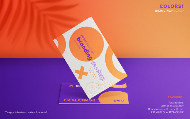 Colorful Branding Mockup With Business Cards Psd