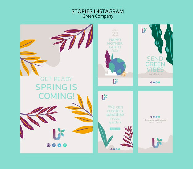 Colorful Business Instagram Stories Concept Template Psd