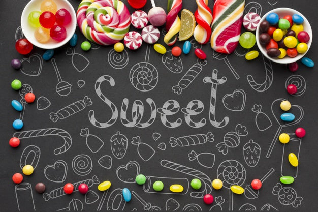 Colorful Candies On Table Psd