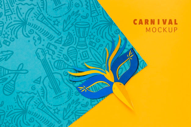 Colorful Carnival Mask Mock-Up Psd