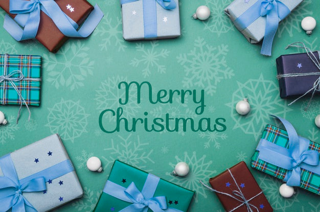 Colorful Christmas Concept Mock-Up Psd