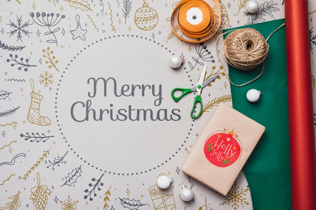 Colorful Christmas Concept Mock-Up Psd