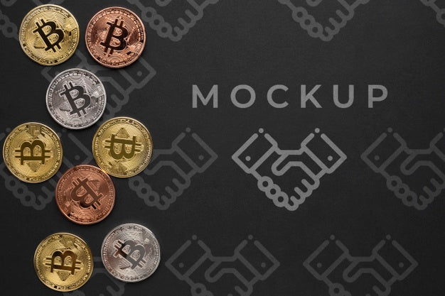 Colorful Cryptocurrency With Mock-Up Psd