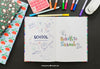 Colorful Drawing On The Notebook With School Material Psd
