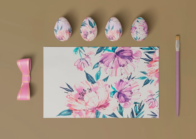 Colorful Easter Concept Mock-Up Psd