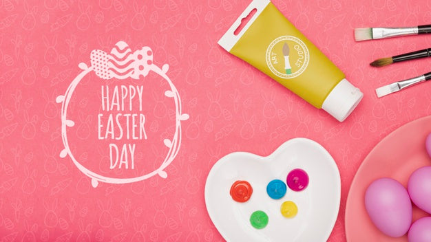 Colorful Easter Concept Mock-Up Psd