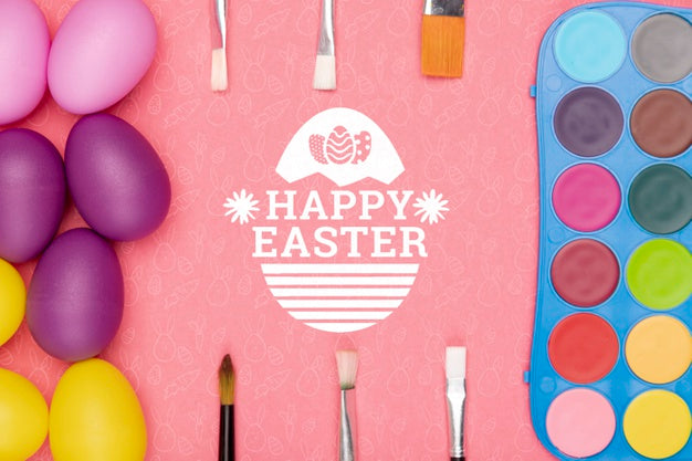 Colorful Easter Concept Mock-Up Psd