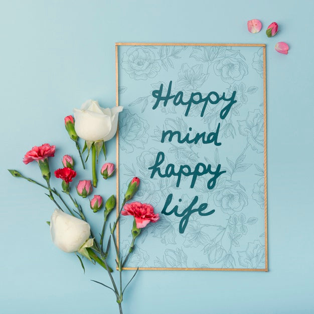 Colorful Flowers Concept Mock-Up Psd