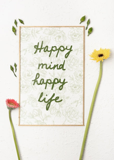 Colorful Flowers Concept Mock-Up Psd