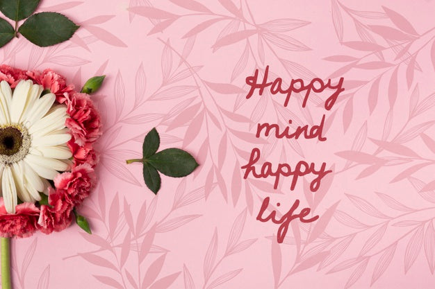 Colorful Flowers Concept Mock-Up Psd