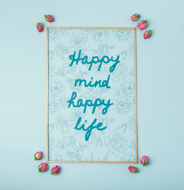 Colorful Flowers Concept Mock-Up Psd