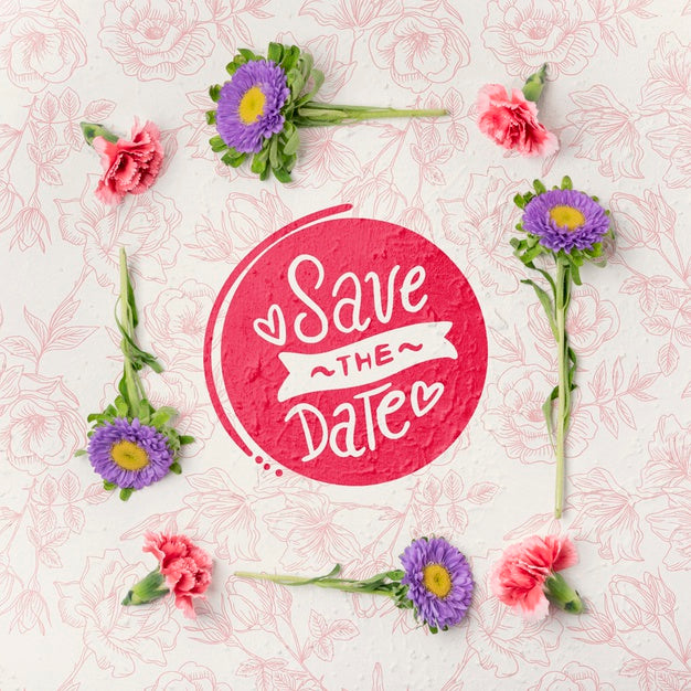 Colorful Flowers Concept Mock-Up Psd